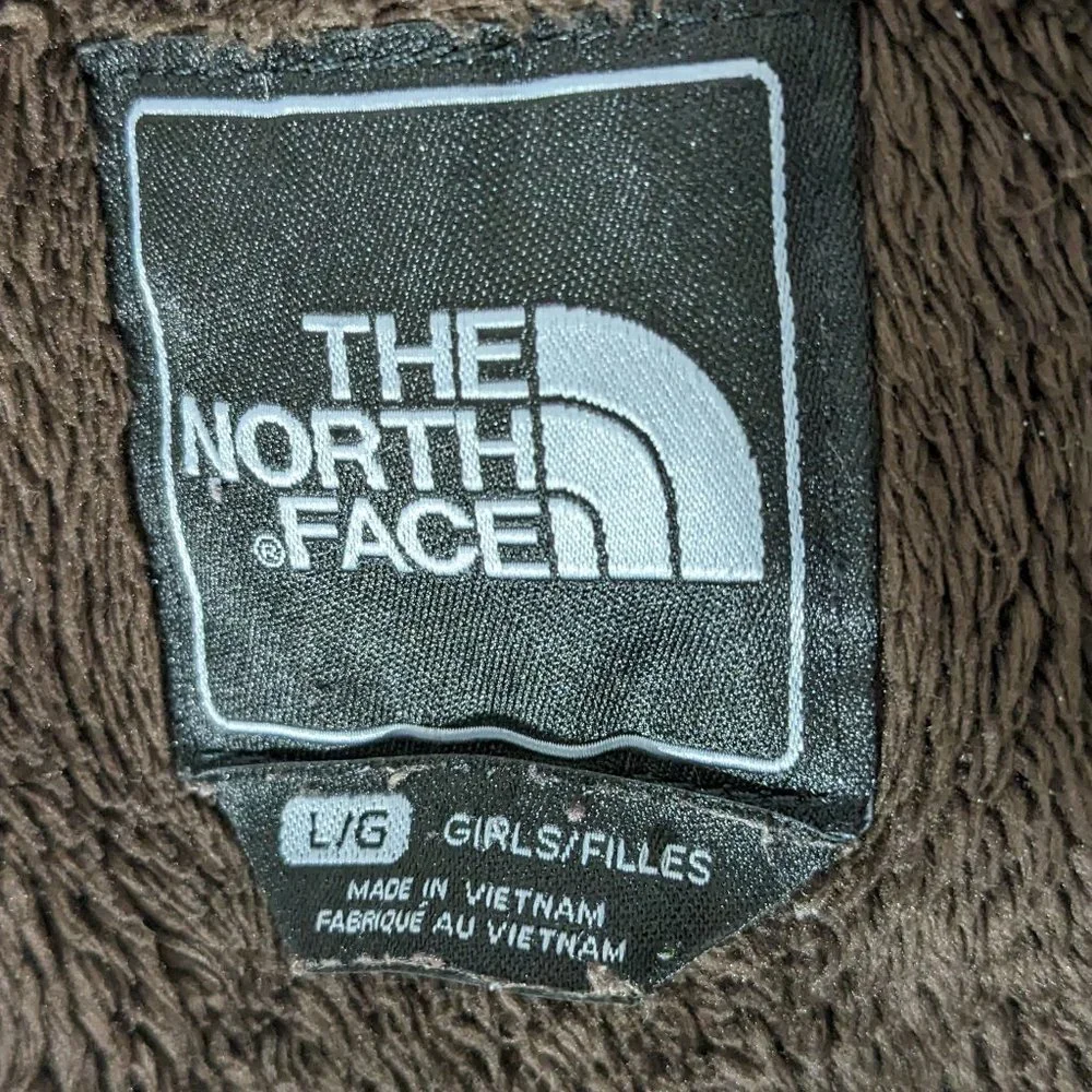 The North Face Oso Fleece Hoodie Jacket Brown Girls Size L EUC - Picture 9 of 10